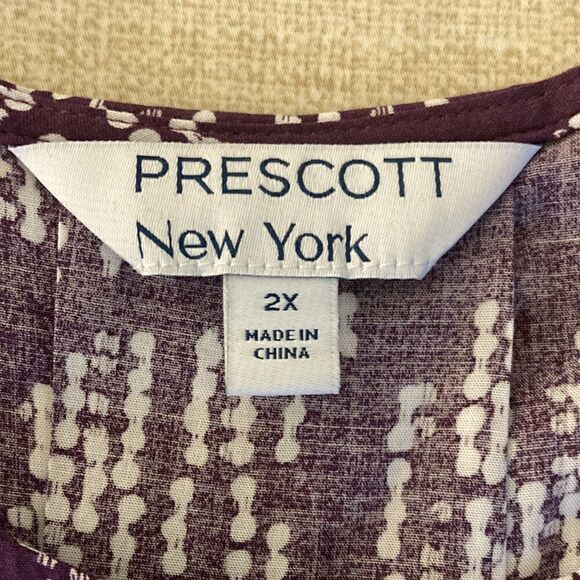Prescott New York Sleeveless Blouse with concealed button front closure. Sz 2X. - Picture 6 of 7